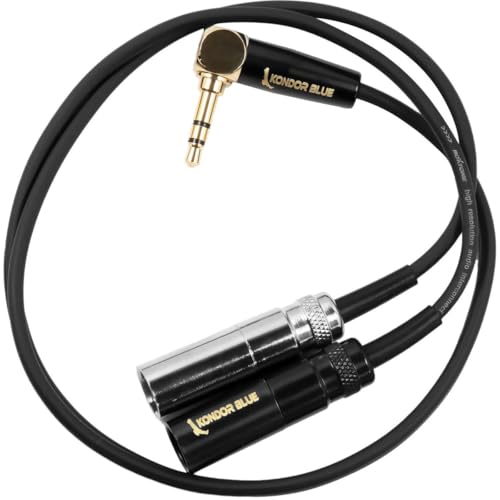 Câble adaptateur audio double mini XLR mâle vers TRS 3,5 mm coudé pour micros et caméras