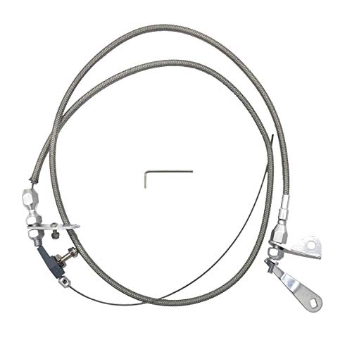 Transmission Kickdown Cable Kit,Stainless Braided Kick Down Cable Replacement For Ford C4 C-4 Detent #TOP25