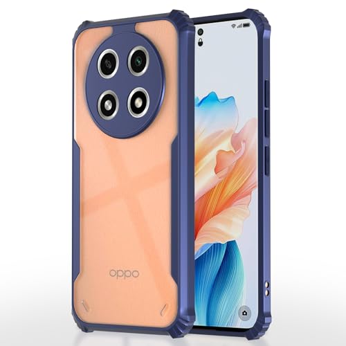Image of Pikkme Oppo A2 Pro 5G Back Cover | Crystal Clear Transparent Back | Ultra Hyrbid | Full Camera Protection | Raised Edge | Bumper Back Case (Blue)