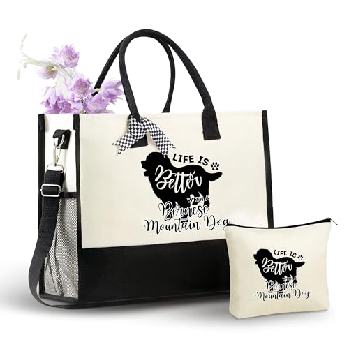 Bolso Tote de Lienzo con Cierre y Correa para Mujer miniatura 1