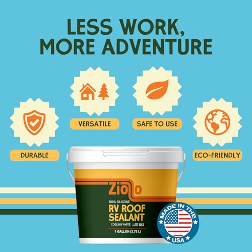 image for Ziollo RV Roof Sealant - Leak Repair 100% Silicone Liquid Rubber - Pre