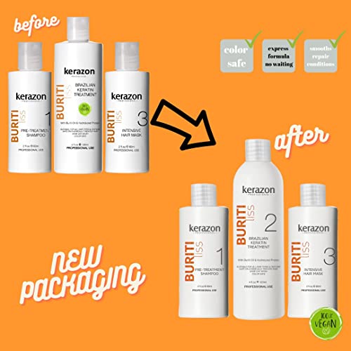 Kerazon Professional BRDKZ326 Clarifying Shampoo With Brazilian Keratin Treatment And Intensive Hair Mask Kit Tratamiento De Keratina Alisado 120Ml. Packaging May Vary. thumb #7