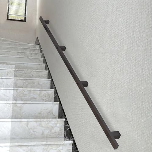 Rampe murale industrielle design noir mat de 1,2 m pour escalier élégant