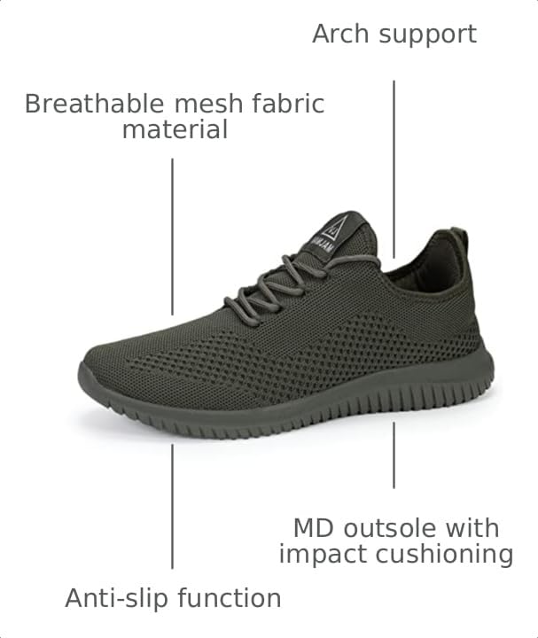 Image of VAMJAM Men's Running Shoes Ultra Lightweight Breathable Walking Shoes Non Slip Athletic Fashion Sneakers Mesh Workout Casual Sports Shoes