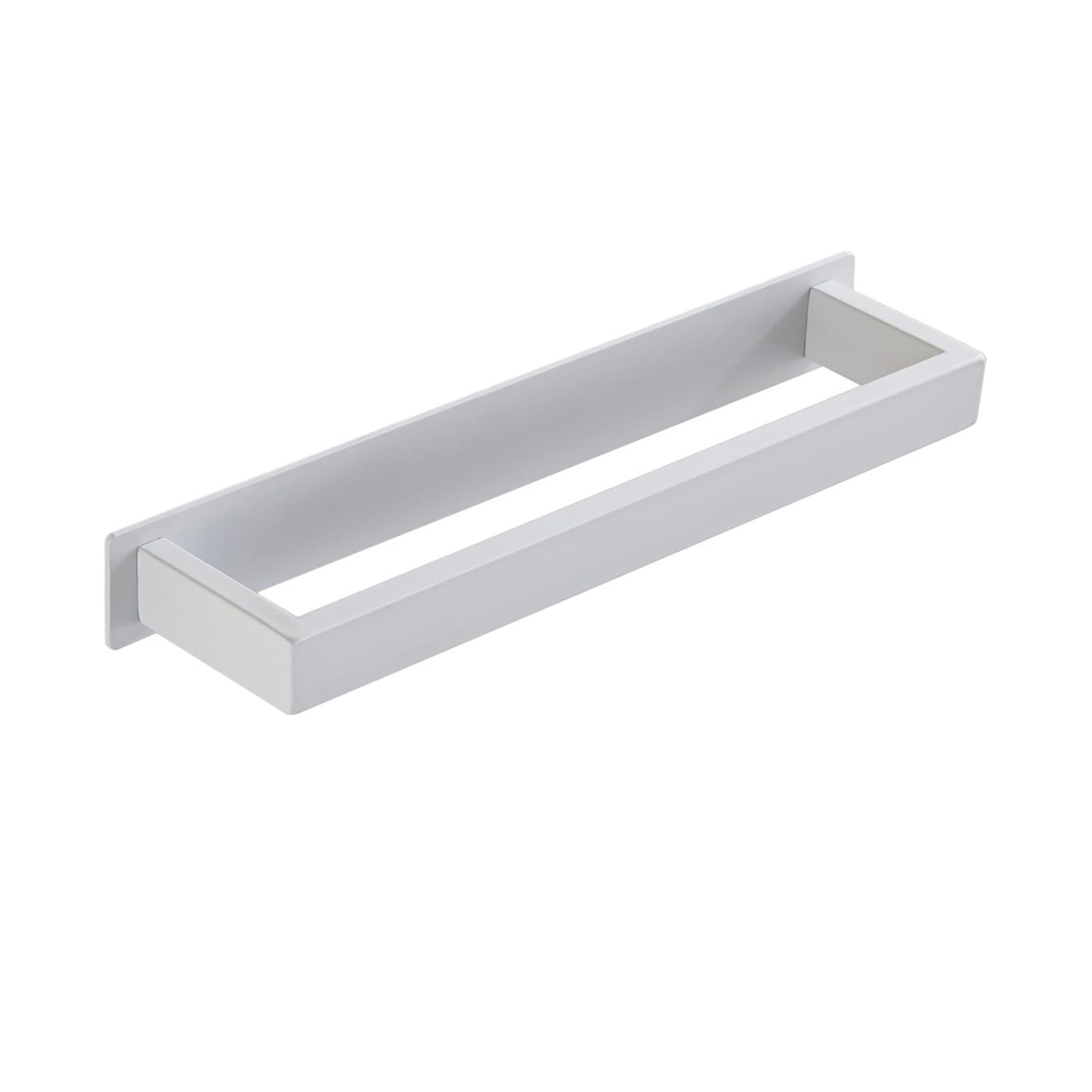 Self-Adhesive Bathroom Towel Rack Stainless Steel White Kitchen Hanger Holder Toilet Square Bar No Drill 30/40/50cm for Bathroom(White 30cm)