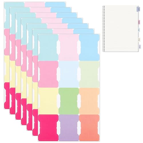 KIMHOME Paquete de 8 pestañas adhesivas de índice, pestañas de escritura en blanco de colores pastel para diario, clasificación de la Biblia y diario, marcadores de página de índice para libros