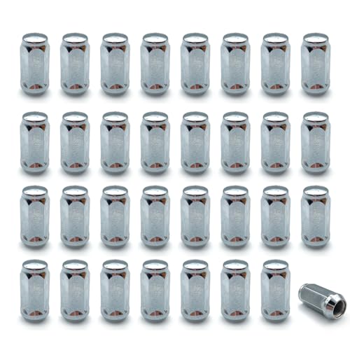 Image of 32PCS M14x1.5 Lug Nuts with Cone Seat 19mm (3 /4 inch) Hex Wheel Lug Nuts Compatible with Chevrolet Silverado Suburban 1500 Ford Expedition F-150 Ram 1500 & More, Chrome