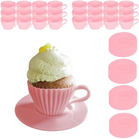 Evelots Silicone Teacup Baking Set Cover