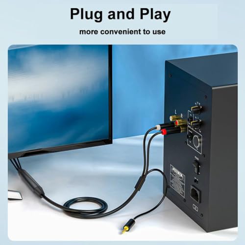 Cable Conversor de Audio Digital a Analógico SPDIF Toslink Coaxial a Jack 3.5 mm y RCA Estéreo 2