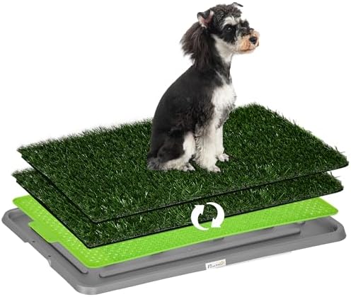 PawHut Dog Toilet, Artificial Grass for Dogs with Tray for Potty ...