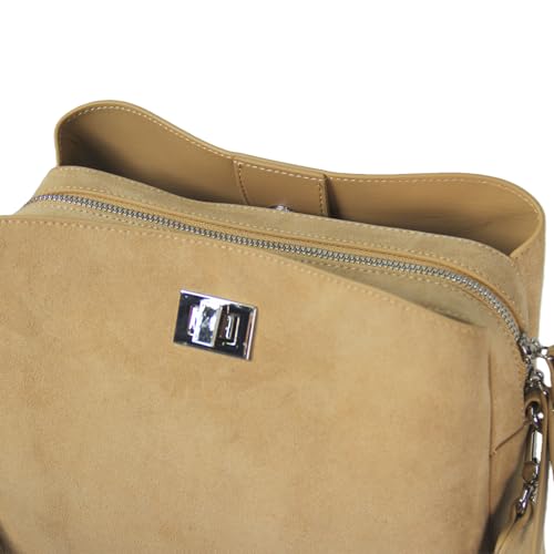 Image of Genuine Leather Suede Bags for Women, Vintage Handbag Purse Suede Hobo Bag Slouchy Bag Shoulder Crossbody Bag