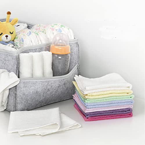 Besslee Bamboo Baby Washcloths Reusable Natural Cotton Wipes, 10”X10” Kids Absorbent Bath Face Towels Pack Of 6, Washable Soft Burp Cloths For Infant Newborn, Assorted Colors For Toddler Girls #TOP4