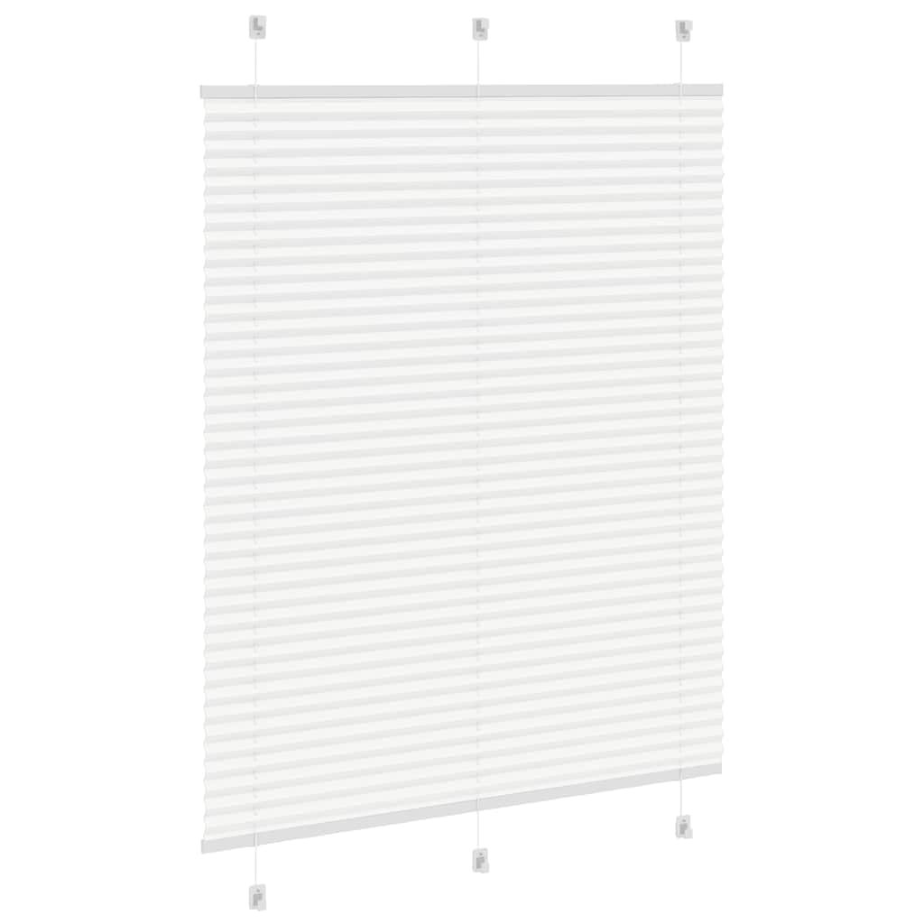 Roleta plisowana biała, 105 x 100 cm, ze 100% poliestru, szerokość materiału 104,4 cm, mocowanie za pomocą śrub lub Klemmfix, ochrona przed wzrokiem i słońcem do okien w salonie, sypialni
