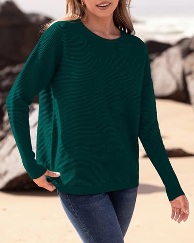 BTFBM Fall Sweaters for Women 2025 Casual Long Sleeve Sweater Striped Loose Fit Pullover Tops