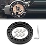 Miytsya 1 Pack Steering Wheel Adapter Spacer, 12.5mm 1/2' Aluminum Alloy Steering Wheel Elevator, Universal for Most Car Models Momo OMP to Nardi of Hub Spacer (Black)