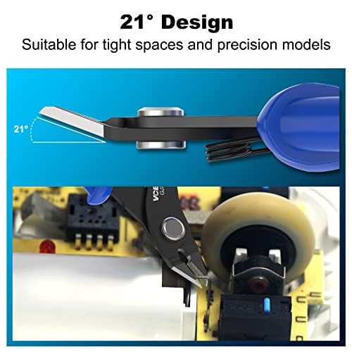 VCELINK Wire Cutters Small 5 Inch 2 Pack, Electrical Precision Flush Cutters Sharp Snips Ideal for Craft Cable Tie - Image 4