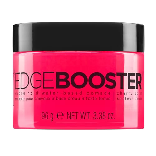 Style Factor EDGE BOOSTER Strong Hold Water-Based Pomade | Formulated with Argan Oil for Moisture & High Shine | Long Lasting Edge Control Gel | Cherry, 3.38 oz