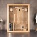 Produktbild Home Deluxe - Traditionelle Sauna - Skyline L - 120 x 150 x 190 cm - für 2-3 Personen, Hemlocktanne, inkl. Saunaofen, Saunazubehör I Dampfsauna Aufgusssauna Finnische Sauna Bio Sauna