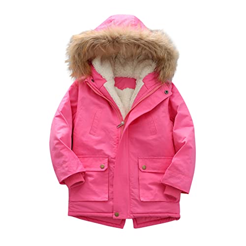 sfdgfhyf Toddler Girls Winter Coat Insulated Parka with Faux Fu𝐫 Collar Kids Sherp𝐚 Lined Hooded Winter