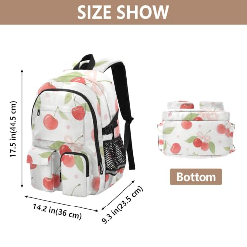 Mochila para laptop de 17.5 pulgadas con diseño de acuarela roja escuela y negocios 3