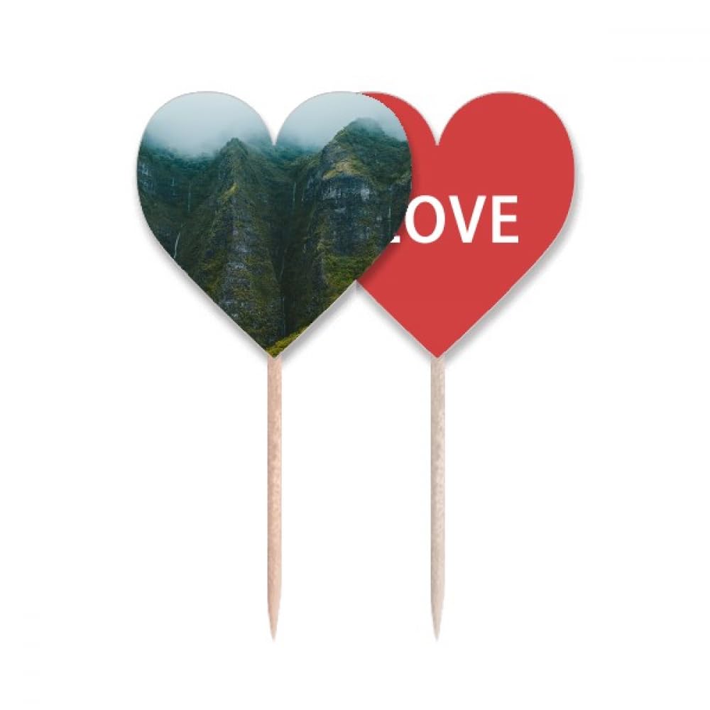 Cupcake pick Jungle Valley cœur pour vos buffets de mariage et fêtes