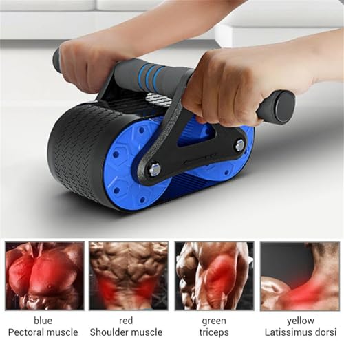 FILFEEL Springback Wheels Roller-Bauchtrainer für Effizientes Training zu Hause und Im Fitnessstudio – Tragbares Fitnessgerät in Blau