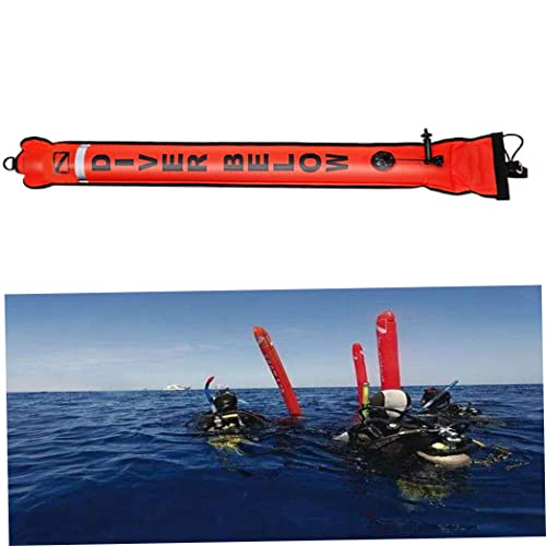 Bouée de plongée orange de 120 cm avec marqueur de surface gonflable pour la sécurité en apnée - 3