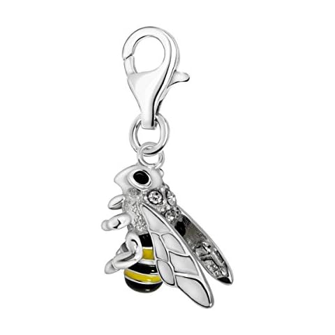 Quiges 925 Sterling Silver Bee Charm Pendant Cover