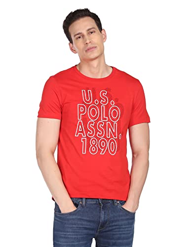 Image of U.S. POLO ASSN. Regular Men's Tshirts (UDTSHS0128 Red S)