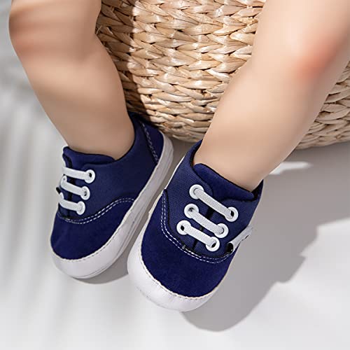 Image of Infant Baby Boys Girls Canvas Sneaker Toddler Slip On Anti Skid Newborn First Walkers Candy Shoes for 0-18 Months