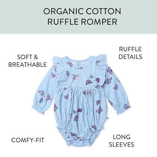HonestBaby Ruffle Shoulder Bubble Dress 100% Organic Cotton for Infant Baby Girls2
