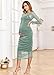 AISWI Maternity Mesh Dress Ruched Side Round Neck Pregnancy Dresses Baby Shower Wedding Guest Cocktail Party 2025 Fall, 5.Sparkly Sage Green, XX-Large