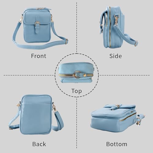 Image of Leather Crossbody Bag for Women,Anti-Theft Messenger Bag with Large Capacity,Built-in Purse Card Slots Shoulder Sling Bag