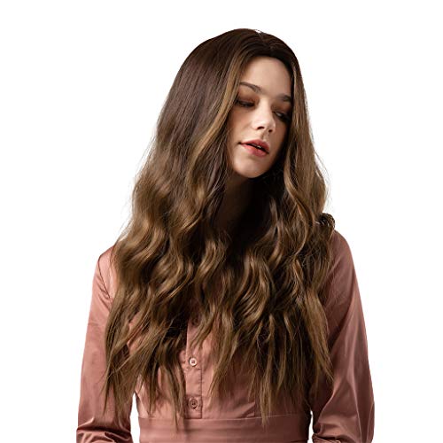 Baoblaze 26 Polegadas Natural Longo Encaracolado Perucas Onduladas para