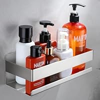 Cooeco Duschablage ohne Bohren - Duschkorb Selbstklebend Badezimmer Regal in Rostfrei, Platzsparendes Duschregal für Shampoo und Duschgel und Küchenregal ohne Bohren