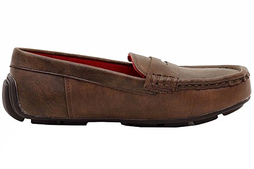 Ben Sherman Boy's Marlow Fashion Brown Slip-On Penny Loafers Shoes Sz: 134
