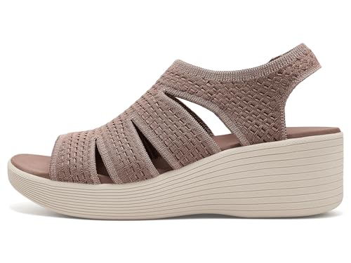 Skechers Women's PARALLEL LITE - DREAMMAKER, Highshine knit cut out wedge slingback, Mocha, 10M by Skechers - Used condition - Image 4