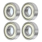 Saipe 4pcs 6202ZZ Deep Groove Ball Bearings, Double Shielded Small Bearing Axle Steel P6 High Speed Silent Metal Shielded Pre-Lubricated Bearings Auto Machinery Bearings (15mm x 35mm x 11mm)