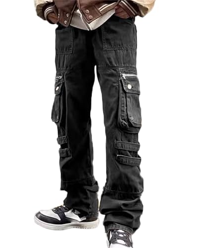 Men's Cotton Multi-Pockets Work Pants Tactical Outdoor Military Army Cargo Jeans