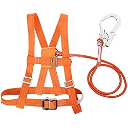 Kit de arnés de escalada, arnés de escalada ajustable para exteriores Arnés de detención de caídas de seguridad para escalada al aire libre y trabajo aéreo con cuerda de rescate(Hebilla grande 3m)