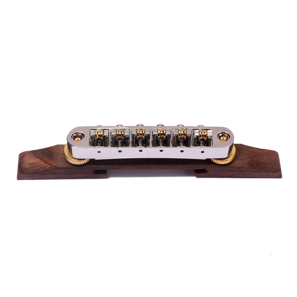 GALPADA Guitar Bridge with Gold Roller Saddles Bridge B for Jazz Guitar Replacement Fits Various Models for Enhancing Performance