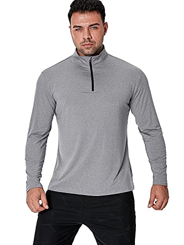 CARWORNIC Men's 1/4 Zip Long Sleeve Sports Shirt - Quick-Dry Golf Top for Gym, Running, Outdoor Fishing, Hiking - Lightweight Breathable Pullover for Spring Workout - Image 3