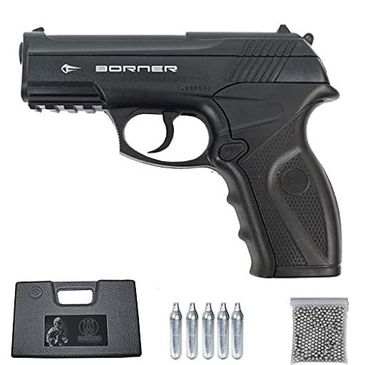 Borner C11 | Pack Pistola de balines (perdigones Bolas de Acero BB´s). Arma de Aire comprimido CO2 Calibre 4,5mm [3 julios] | Ya disponible en tu tienda friki favorita! En mundofriki.es!
