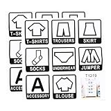 DOITOOL 2個粘着式衣類類ステッカー 衣類用ラベル 識別デカール ワードローブ整理に適した多用途ラベル