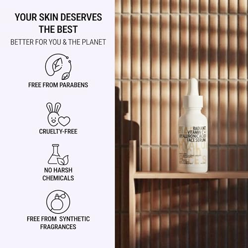 OH SO GOOD ORGANICS Radiant Vitamin C + Hyaluronic Acid Serum for Face, Vitamin C Face Serum, Hyaluronic Acid Moisturizer, Infused with Pro-Vitamin B4, Aloe, Rosehips and Organic Extracts