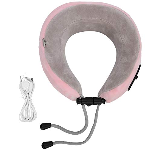 Preisvergleich Produktbild Hals Massagegerät, 360 ° Allround Unterstützung Elektrisches Nackenmassagegerät, Schmerzlinderung bei Nacken Schulter Nackenmassagegerät mit Wärmefunktion(1#-Pink)