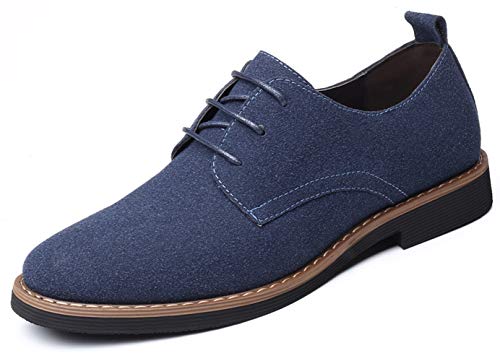 Santimon Men's Casual Oxford Shoes Classic Suede Formal Business Lace Up Dress Shoes2