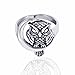 Chuvora 925 Sterling Silver Owl with Crescent Moon Women's Ring, Size 7