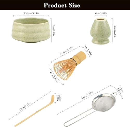 Miniatura 3 de Té Matcha Kit De 5 Piezas Matcha Kit - Juego De Té Japonés - Matcha Set Con Batidor Te Matcha Cuchara Te Matcha Soporte De Batidor De Cerámica Para La Ceremonia Del Té Ideal Para El Hogar