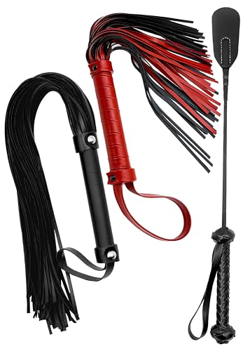 Sex Spanking Adult Whip, BDSM Flogger and Adult Crop Paddle SM Starter Kit for Bedroom Play, Sexy Fetish Toys